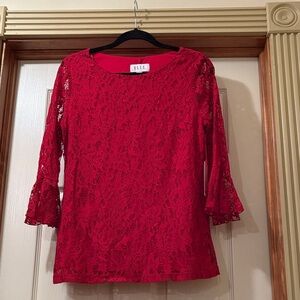 Elle Women's Scarlet Lace Blouse